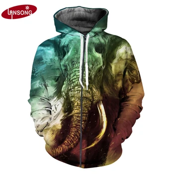 

animal elephant 3d print autumn clothes men hoodie black jacket homme harajuku sweatshirt/shirts/pants short hip hop hoody coat