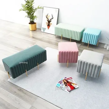 

Nordic Modern Living Room Chair Simple Household Cloth Art Change Shoe Stool Stool Clothing Store Long Shoes Change Stool