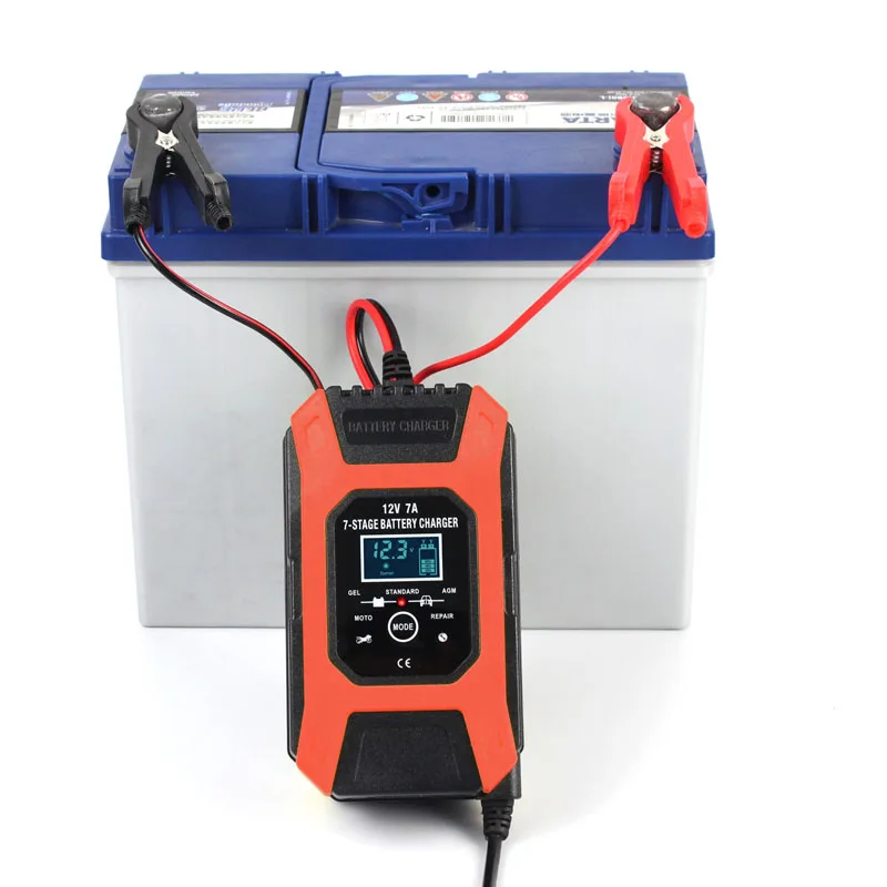 Battery Charger 12V 7A 7-stage Lead GEL STD AGM Car Motorcycle Pulse charge Maintainer & Desulfator