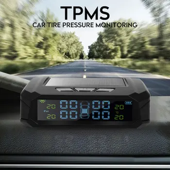 

Tire Pressure Alarm Car Solar Energy 4PCS Sensor TPMS Tire Pressure Monitoring System USB Auto Vehicles Explosion Proof