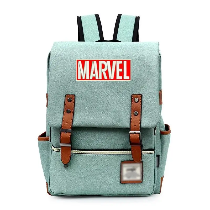 D2 Marvel многоцветные буквы Мстители для мальчиков и девочек Blet портфели для подростков холщовые женские сумки мужской рюкзак с вышивкой - Цвет: D2