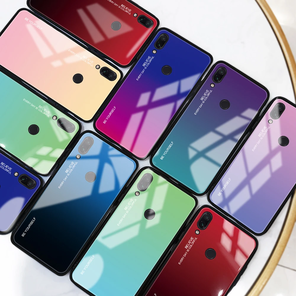Coque Glass Fundas For Xiaomi Redmi Note 7 6 Pro Mi 8 A2 Lite 9 6X A1 5 Plus Pocophone F1 Hard Back Tempered Cover Case | Мобильные