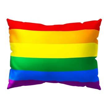 

Rainbow Flag Cushion Cover Gay Pride Double Sides Rainbow Throw Pillow Case Colorful Geometric Home Sofa Decoration Gift