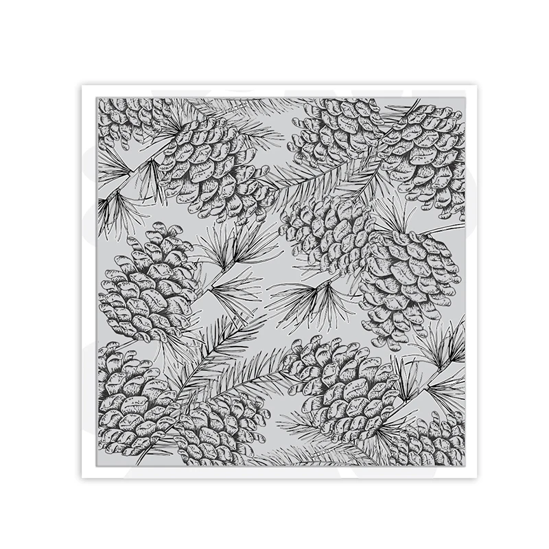 Светло-серый Pine cone Metal Cutting Dies And Clear Silicone Stamps Stencils for DIY Scrapbooking Die Cuts Papers Cards craft dies - Цвет: Светло-серый