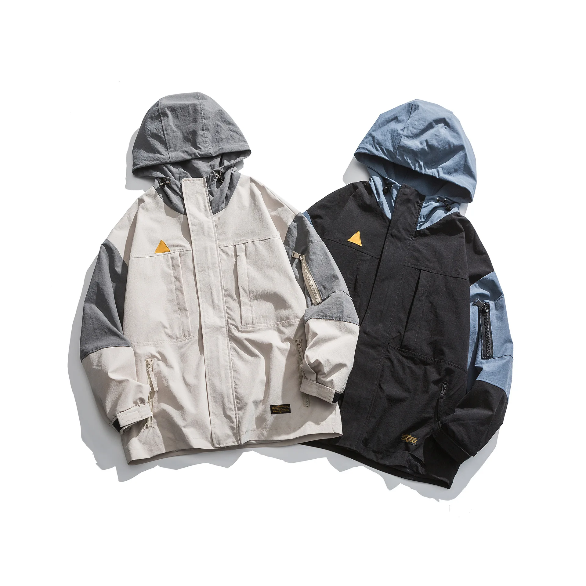 

City Where the Product 2020 Spring New Style Multi-pockets Hooded Mixed Colors MEN'S Jacket Japanese-style Casual Men'S Wear