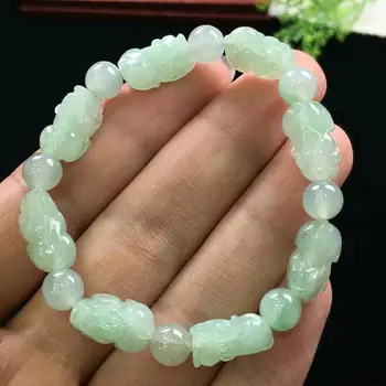 

Natural Jade A Bracelets Gemstone Crystal Stretch Pi XIu Beads Stone 19x13mm Women Men Pi Xiu Pendant Bracelets Jewelry AAAAA