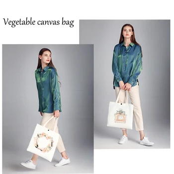 

2019 Cosmetics printing Durable Women Student Cotton Linen Single Shoulder Bag Shopping Tote Check Plaid Female Flax women bag