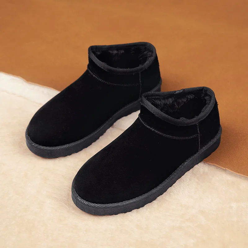 

2019 Winter WOMEN'S Snow Boots Mid-top Brushed And Thick mian bao xie Outdoor Warm Versatile Short Boots