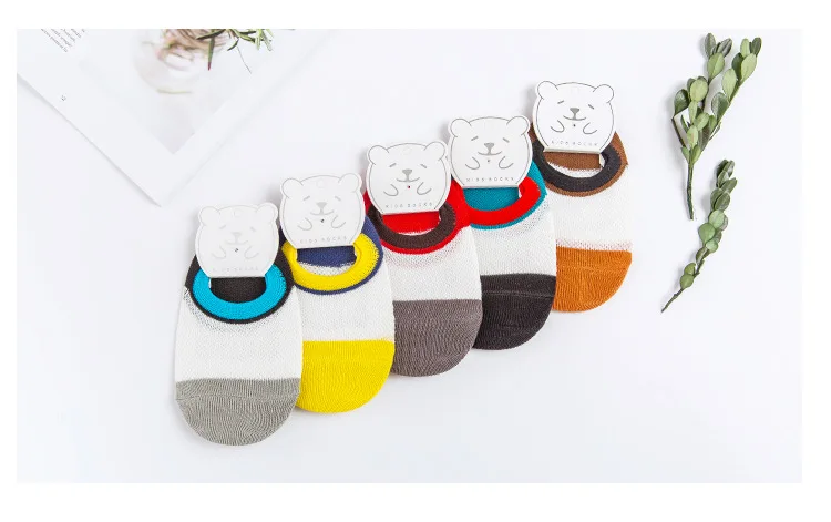 Spring Summer CHILDREN'S Socks gao pei mian Men And Women Children Ultra-Thin Mesh Short Socks Mixed Colors Baby No-show Socks