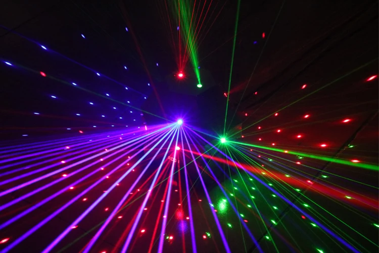 DMX 180 ° вращение RGB лазерный светильник DJ сценический светильник ing show проектор