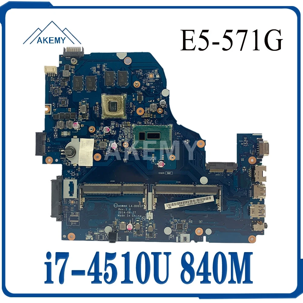 Z5WAH LA-B162P/LA-B991P NBMLC11004 NB.MLC11.004 Mainboard For Acer aspire E1-572G E5-571 E5-571G motherboard i7-4510U 840M | Компьютеры и