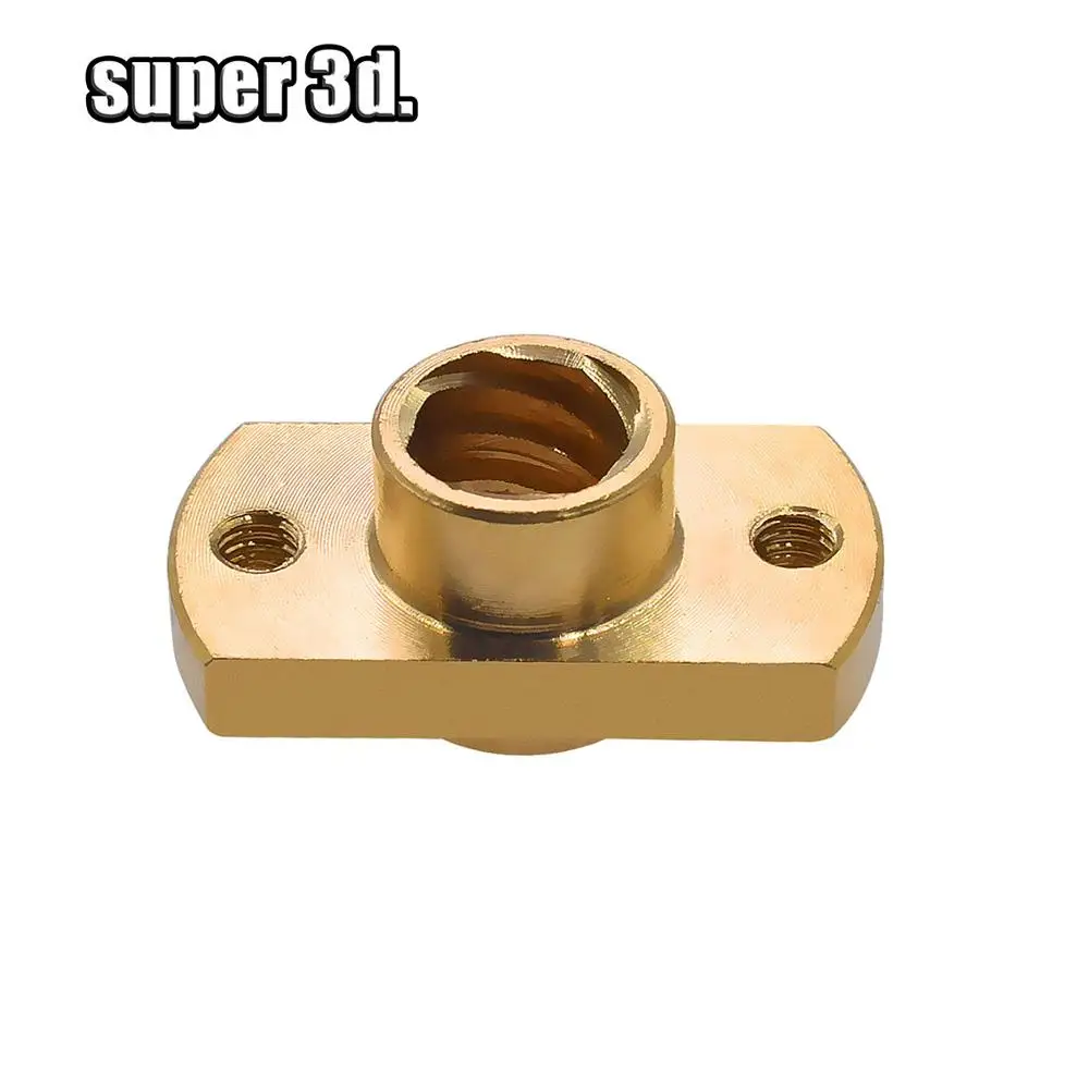 2 개/몫 T8 리드 스크류 너트 피치 2mm 리드 8mm 황동 T8x8mm 플랜지 리드 스크류 너트 CNC 부품 3D 프린터 액세서리