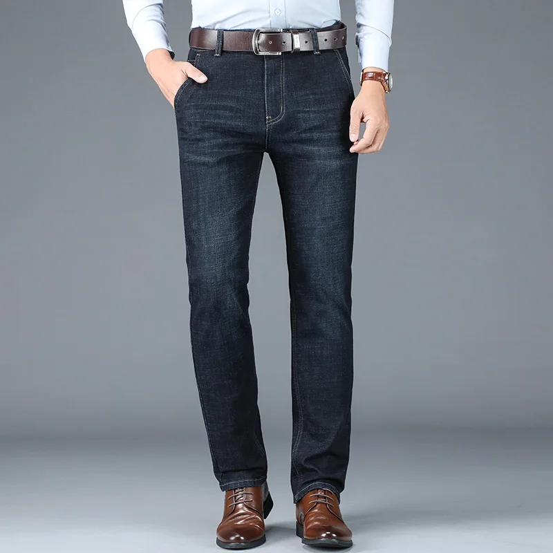 Low Price High Quality Men classic jeans denim overalls pants comfortable Full length Bouncy pants High waist fashion Retro Large size 42