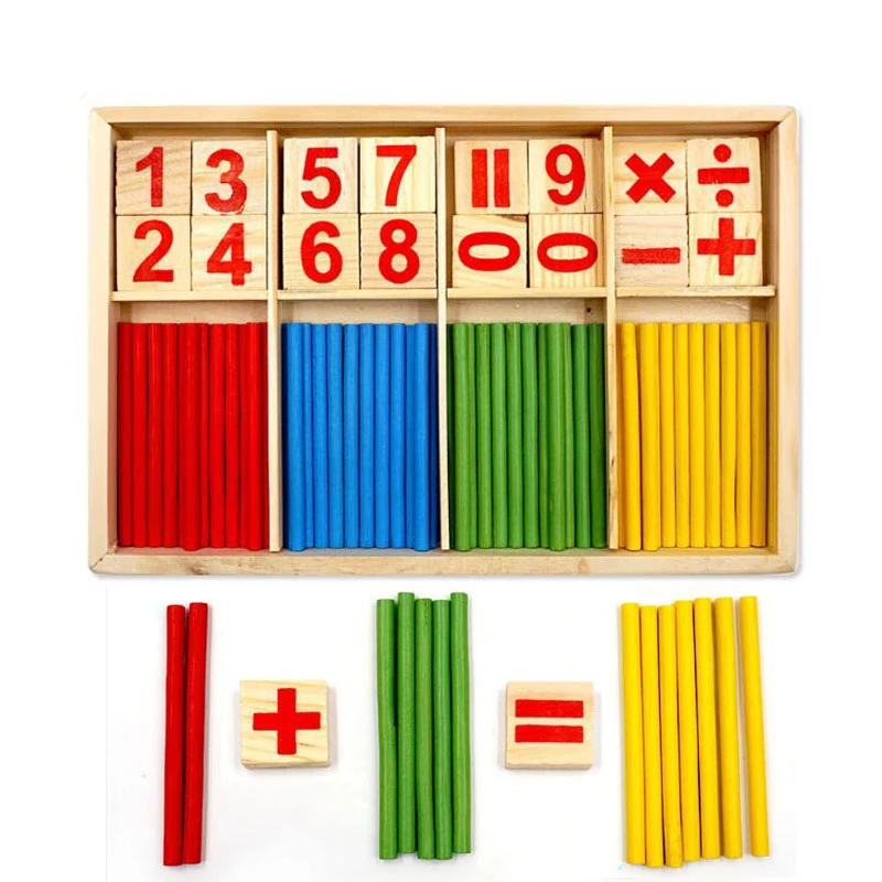 Educational toys math toys teaching aids toys Baby Education Toys Montessori Box Digital Clock Math Toy Number digital Counting Wood Stick Baby Kids Toy Gifts
