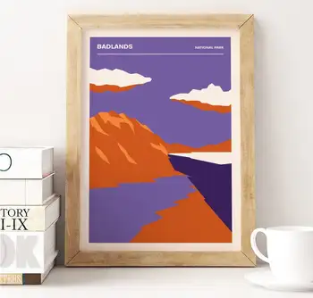 

Badlands Poster Badlands National Park Silk Print Home Decor Wall Art Decor No Frame