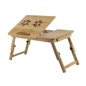

Foldable Portable Bamboo Computer Stand Laptop Desk With/Without Fan Tea Serving Bed Dining Table Laptop Notebook Table