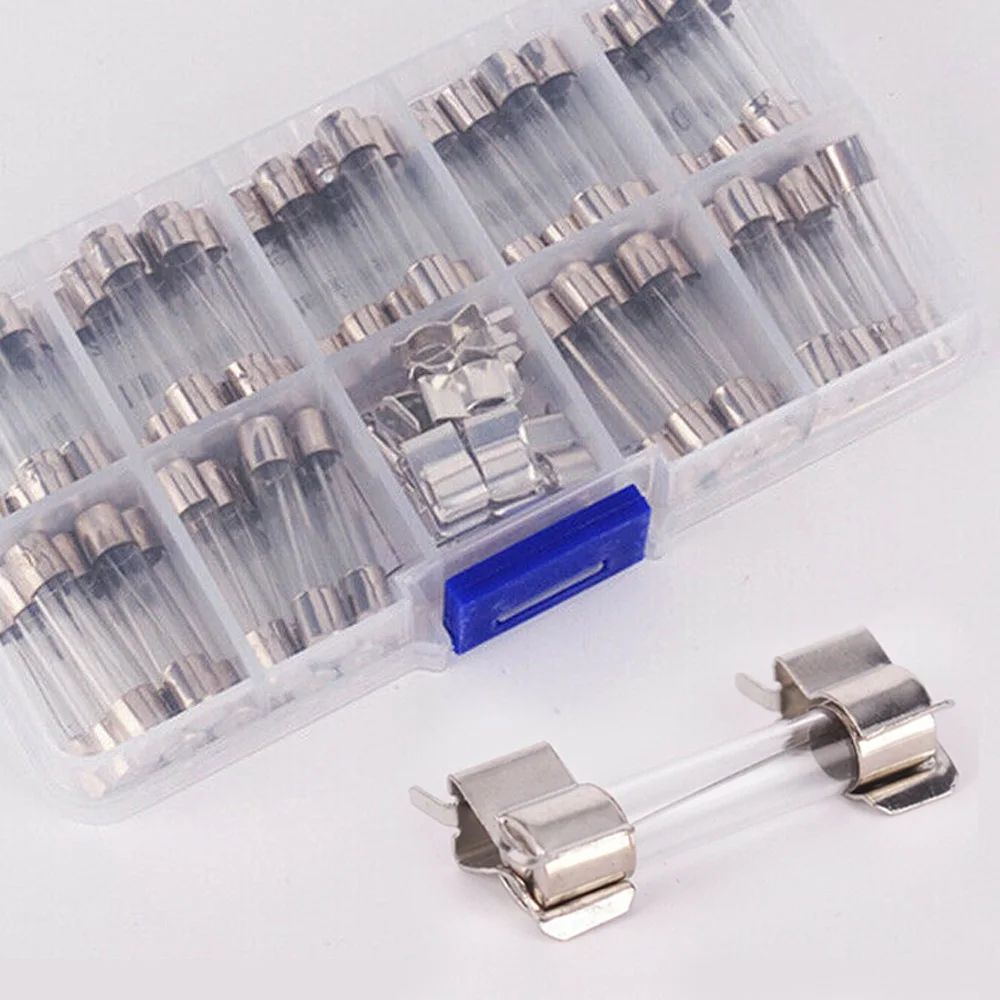 250V 0.5A-30A предохранители электронные стеклянные трубки предохранители Ассорти набор аксессуаров