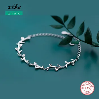 

Real 100% 925 Sterling Silver Bracelets for Women Geometric Tree Branch Visco Girls Bracelet and Bangle Adjustable Chain Jewelry