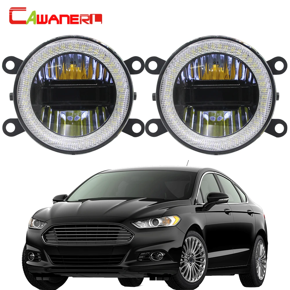 

Cawanerl для Ford Mondeo Fusion 2013 2014 2015 2016 автомобилей правый + левый туман светильник светодиодный DRL дневная ходовая лампа Ангел глаз светодиодные лампы 12V