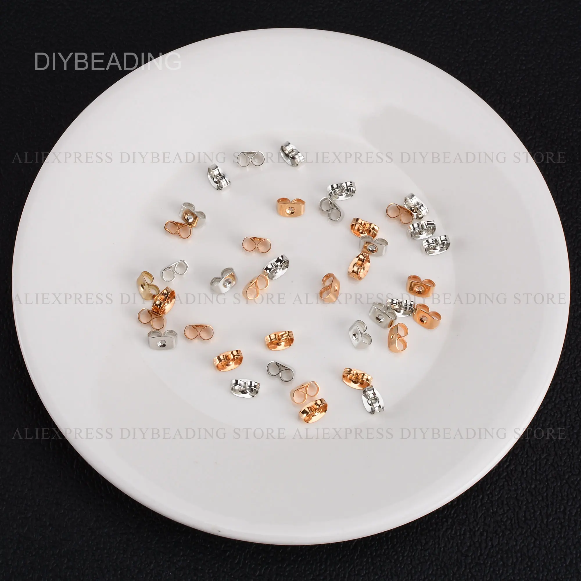 100-500 шт Бабочка Earnuts/серьги спицы/стопор/ушной столб/Earwire Nuts 5 мм 6 белый/KC золото