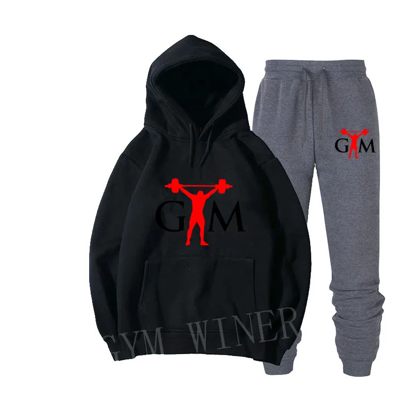 New GTM Brand Tracksuit Men Thermal Men Sportswear Sets Fleece Thick Hoodie+Pants Sporting Suit Casual Sweatshirts Sport Suit