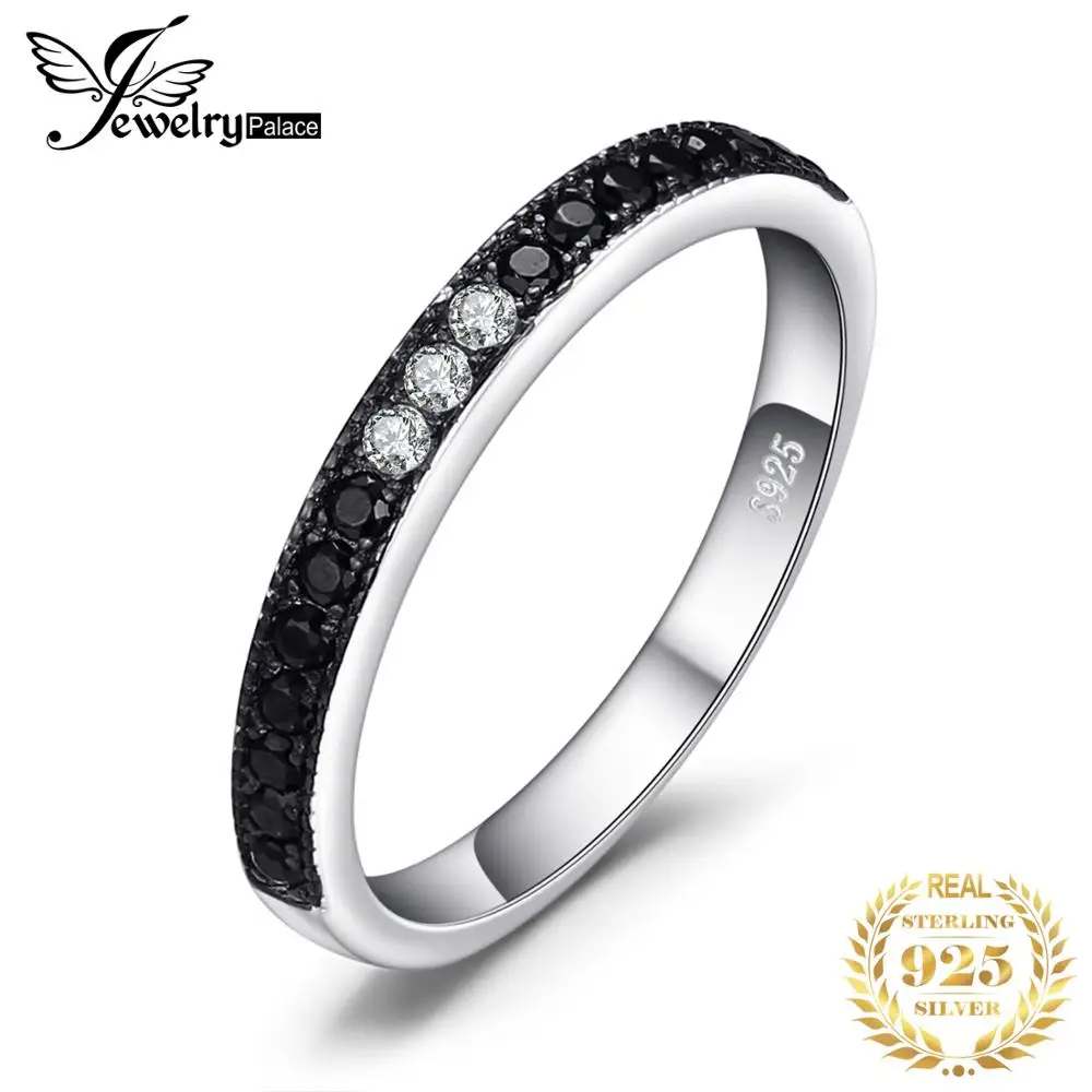 Женское кольцо из натуральной черной шпинели JewelryPalace стерлингового серебра 925