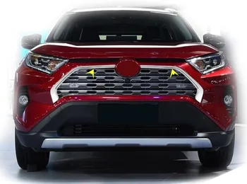 

New RAV4 2pcs/Set ABS Chrome Stainless Steel For Car Above Racing Grills Mesh Grille Around Trim Cover For Toyota RAV4 2019 2020