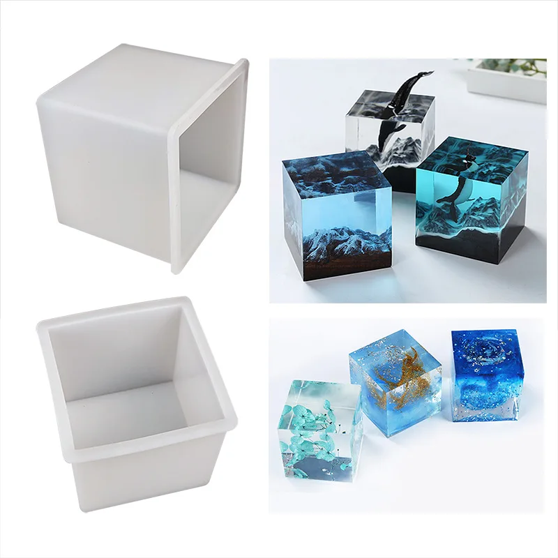 10cm/4 Large Cube Silicone Mold Square Epoxy Resin Casting Molding for  Women