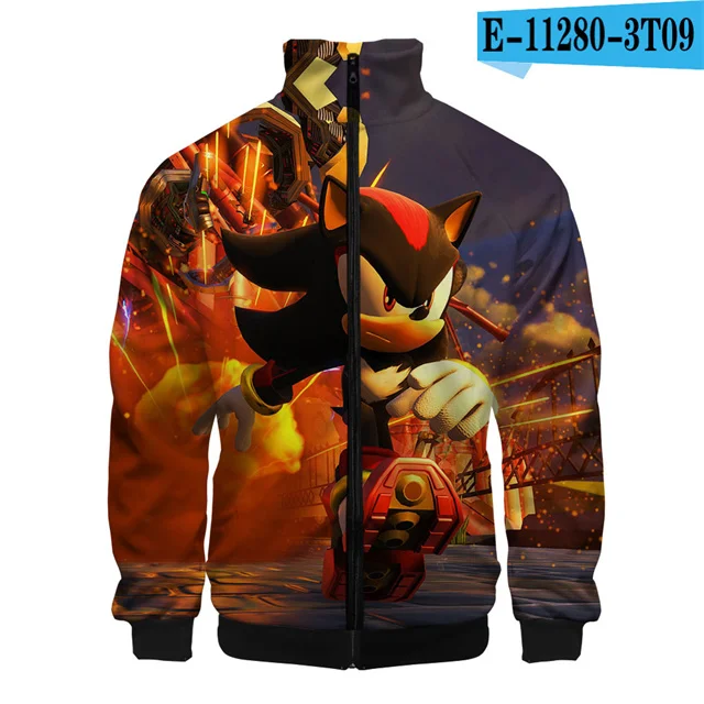 mens puffer jacket Anime Super Sonic Fashion 3D Stand Collar Hoodies Men Women Zipper Hoodie Casual Long Sleeve Jacket Coat Clothes leather jacket for men Jackets