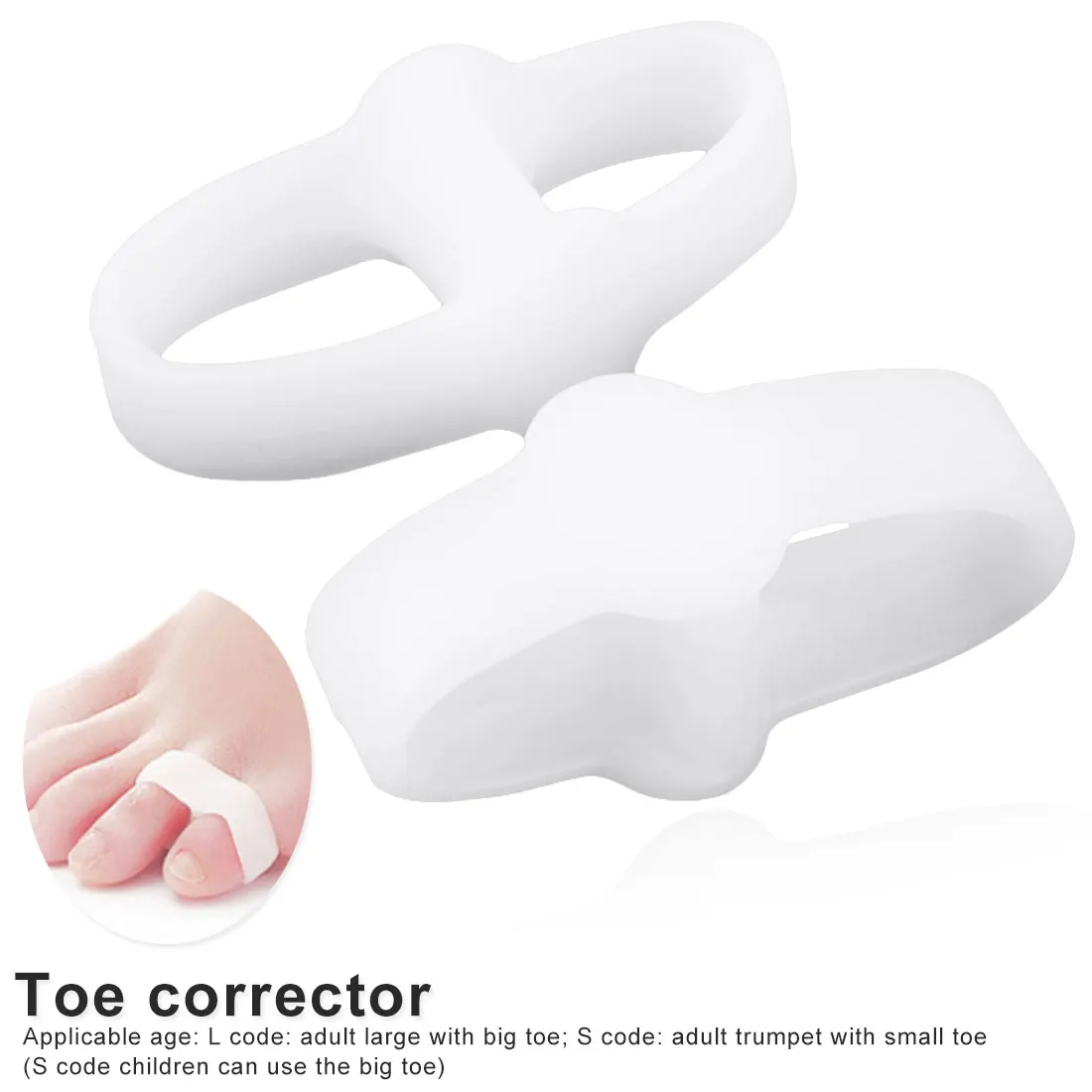 2 шт. силиконовый чехол с двумя отверстиями разделитель для пальцев ноги гелевые носки пальцы косточка на большом пальце профилактика бурсита регулятор профилактика «косточек» на ноге по уходу за ногами