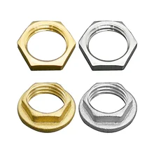 

1/8" 1/4" 3/8" 1/2" 3/4" 1" BSP Female M10/12/14/16/18 Brass Hex Lock Nut With/No Flange Nickel Plated