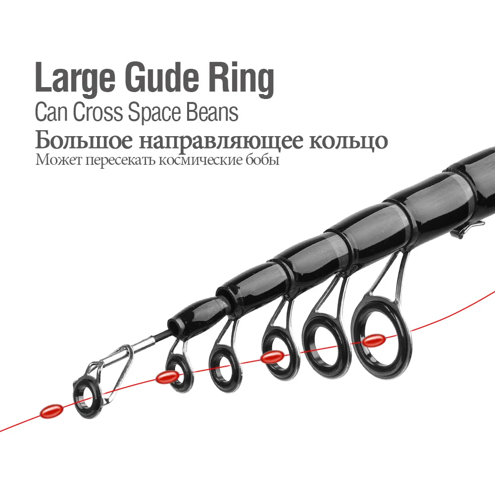 DONQL Carbon Fiber Spinning Rod Telescopic Casting Fishing Rod 1.8M-2.7M Carp Feeder Travel Fishing Rod Portable Lengthen Handle
