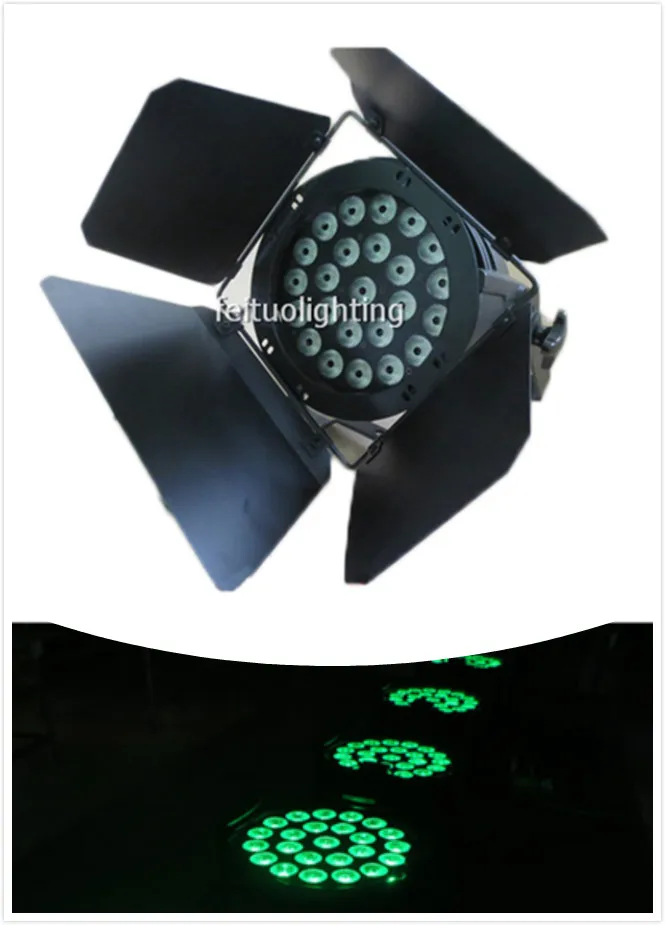 E-6pcs с barndoor dmx studio par Светильник 24x15 Вт rgbwa 5 в 1 многоцветный для сцены