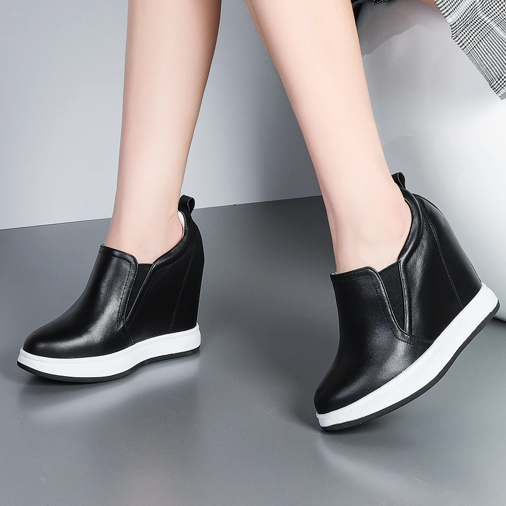 Karinluna/ г., новые модные высококачественные туфли на высоком каблуке, увеличивающие рост женские туфли-лодочки на платформе без застежки женская обувь