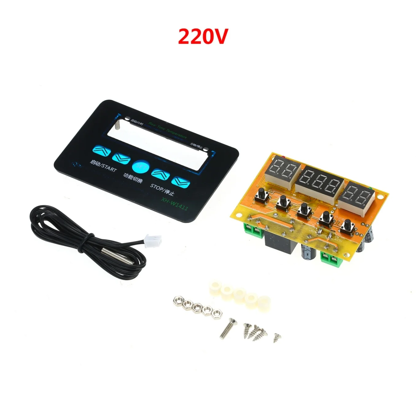 220V 12V / 220V Thermoregulator Temperature Controller Digital Thermostat Switch ADF Temp Control Module with NTC Probe - Цвет: 220V