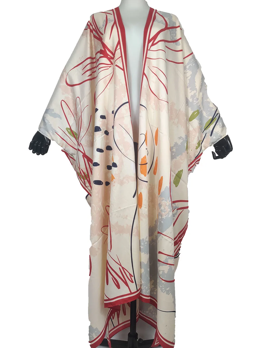 African dresses for women Traditional Irregular Open Front Silk Swimmer Kimono For Women Muslim Full Length Abaya Kaftan Clothes winyi two piece suit kimono straight leg pants bohemian printed over size star dress women elastic floor length new kaftan