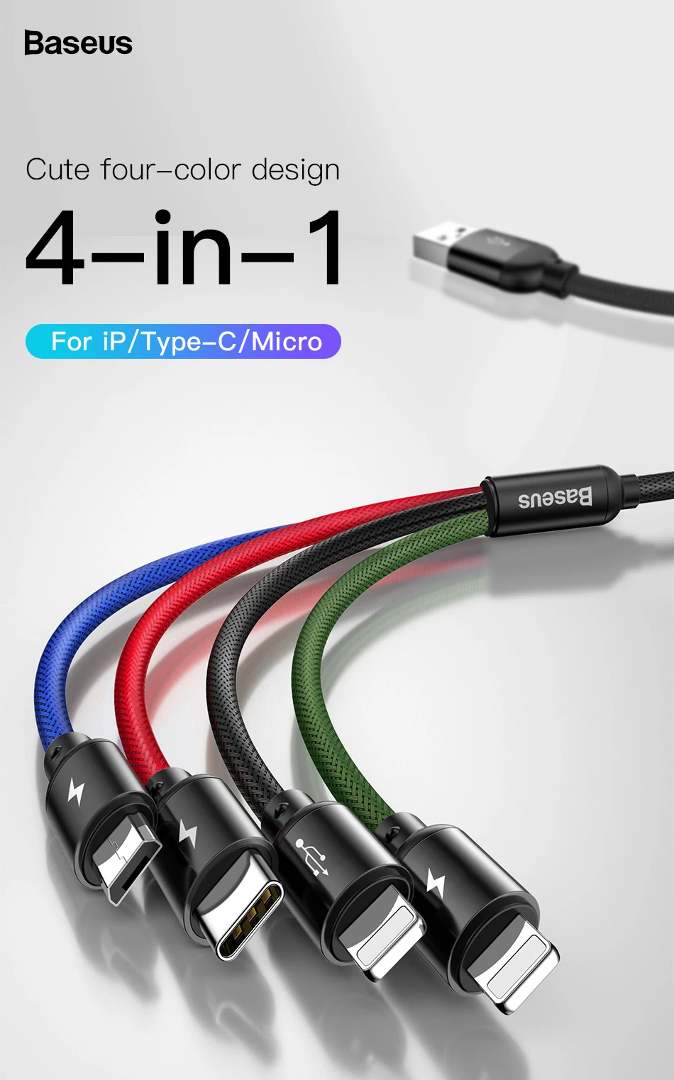 4 в 1 3 в 1 мульти usb зарядный кабель системы освещения micro usb type c кабель для iPhone samsung huawei xiaomi кабель быстрого зарядного устройства