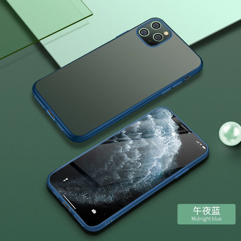 Покрытие матовый чехол для телефона для Iphone 11pro Max X XSMAX XR 78s plus 6s, TPU металлическая текстура Ультратонкий чехол для телефона - Цвет: Midnight blue