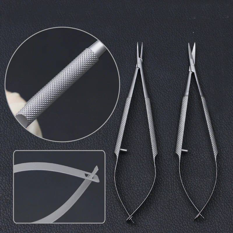 New 4pcs set ophthalmic microsurgical instruments 12 5cm scissors Needle holders tweezers stainless steel surgical tool 5