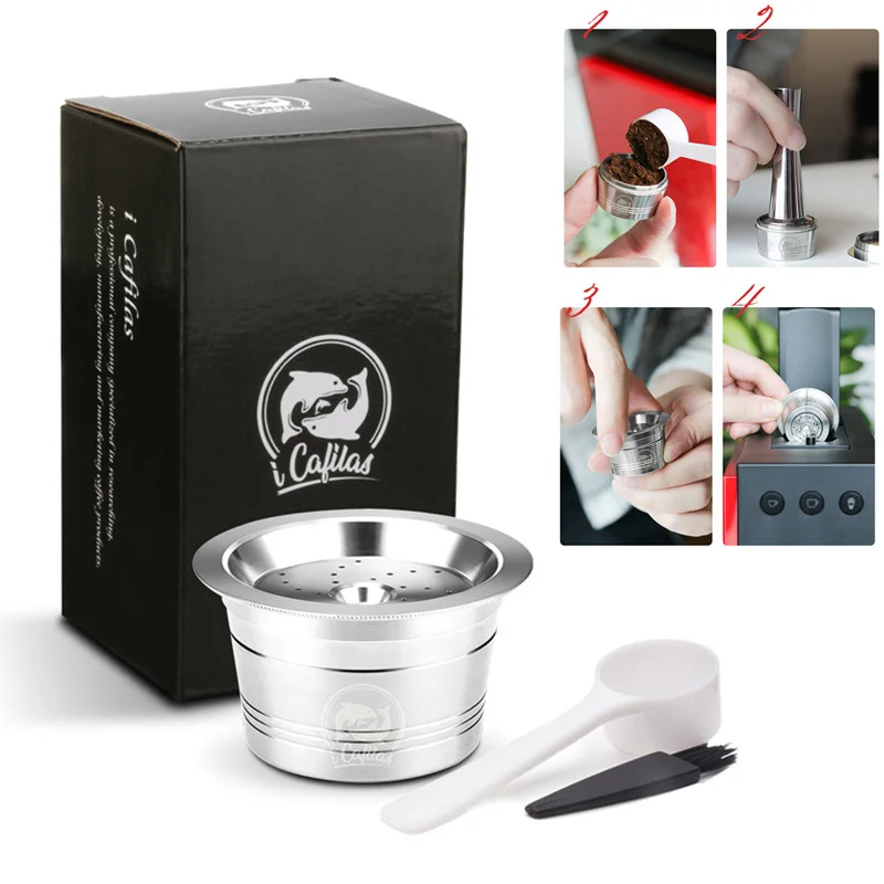 

Stainless Steel Coffee Capsule Pod Reusable For Caffitaly Kfee Coffee Machine Kitchen Supplies