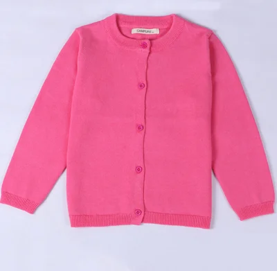 rose pink Осенне-зимняя детская одежда, 21 Цвет хлопковый свитер для мальчиков и девочек Вязаный Кардиган, Свитер весенняя одежда для малышей - Цвет: rose pink