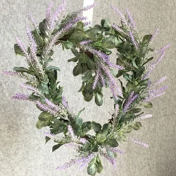 

Best Heart Shaped Lavender Wreaths, Artificial Flocking Romantic Garland for Christmas Valentines Day Door Wall Decoration
