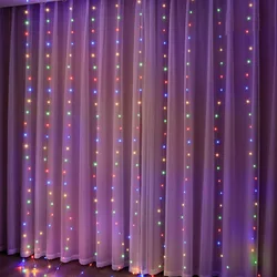 Festive Christmas Curtain Lights Garland - Holiday Home Decorations & Ornaments - 1Mx3M 100LED (Multicolor)