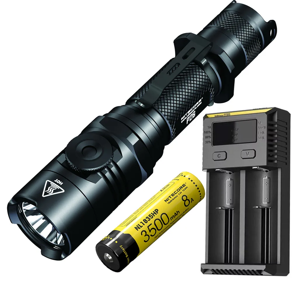 P26 NL1835HP I2 NITECORE P26 фонарик бесступенчатая яркость CREE XP-L HI V3 max 1000 люмен расстояние луча 310 м поисковый фонарь - Испускаемый цвет: P26 NL1835HP I2