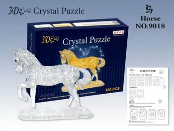 

Candice guo! New arrival hot sale 3D crystal puzzle horse model DIY funny game decoration birthday Christmas gift 1pc
