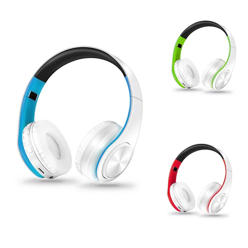Модные Складные стерео аудио Mp3 Bluetooth гарнитура беспроводные наушники Поддержка SD карты с микрофоном