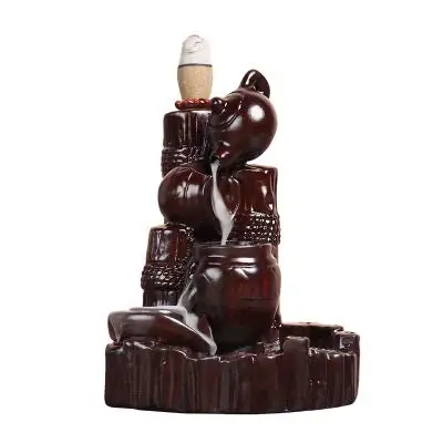 

PHILOGOD Incense Stick Holder Creative blessing continuous rosewood backflow solid wood home office ornaments
