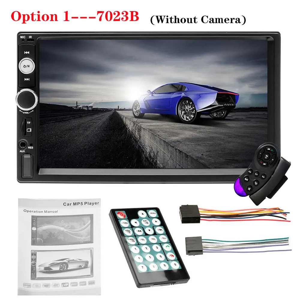 Option 1---7023B 2 Din мультимедийный проигрыватель Автомагнитола стерео 7 дюймов HD видео сенсорный экран MP5 плеер Автомагнитола резервная камера заднего вида - Цвет: Option 1---7023B