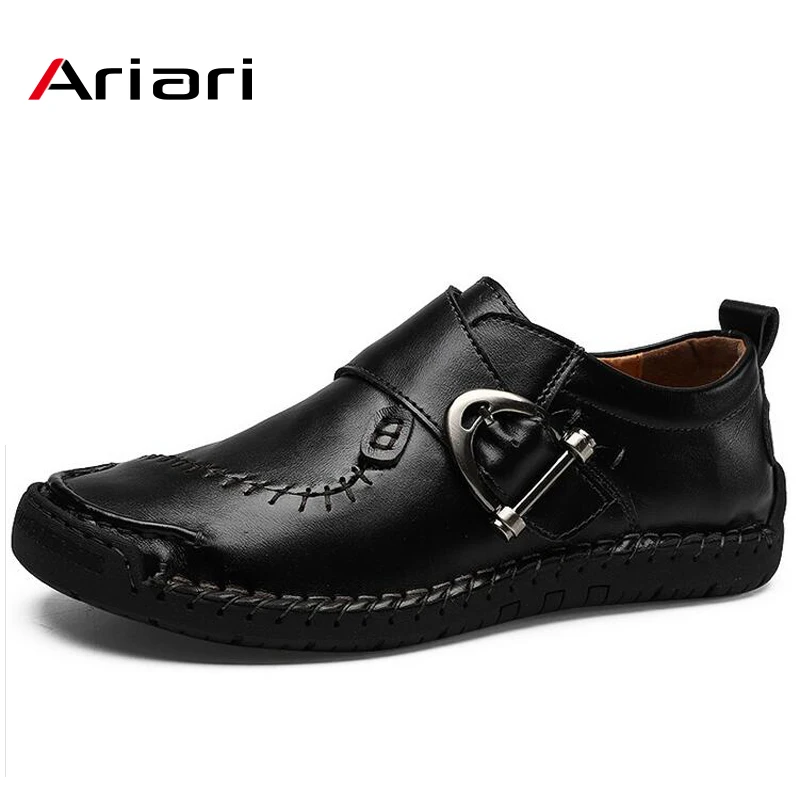 

New High Quality Genuine Leather Men's Shoes Handmade Loafers Non-slip Flats reathable Dress Shoes Casual Shoes Big Size