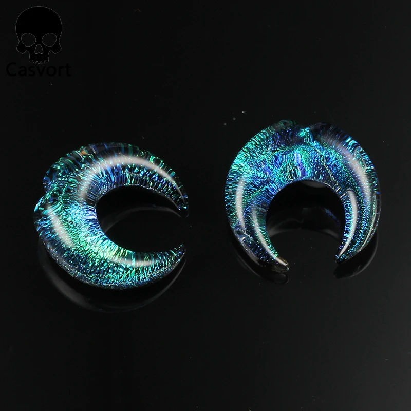 Casvort, 2 шт, цветные Сережки для пирсинга в форме полумесяца, Эспандеры для сережек, модный подарок для унисекс, ювелирные изделия для тела, продавать по паре